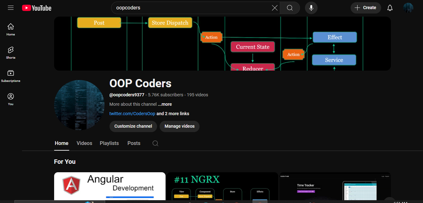 YouTube — OOPCODERS website preview